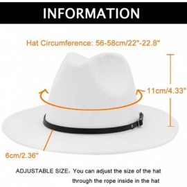 Fedoras Women Belt Buckle Fedora Hat - White - C6196SDIOL6 $18.14