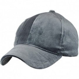 Baseball Caps Unisex Soft Velvet Crushable Blank Adjustable Baseball Cap Hat - Dark Gray - CE187DSCGHM $29.67