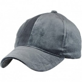 Baseball Caps Unisex Soft Velvet Crushable Blank Adjustable Baseball Cap Hat - Dark Gray - CE187DSCGHM $12.20