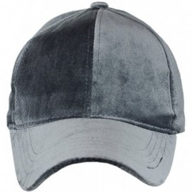 Baseball Caps Unisex Soft Velvet Crushable Blank Adjustable Baseball Cap Hat - Dark Gray - CE187DSCGHM $12.20