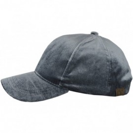 Baseball Caps Unisex Soft Velvet Crushable Blank Adjustable Baseball Cap Hat - Dark Gray - CE187DSCGHM $12.20