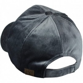 Baseball Caps Unisex Soft Velvet Crushable Blank Adjustable Baseball Cap Hat - Dark Gray - CE187DSCGHM $12.20