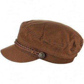 Newsboy Caps Unisex 100% Cotton Greek Fisherman Sailor Fiddler Driver Cap Hat - Brown - CV18RNYWGC4 $13.04