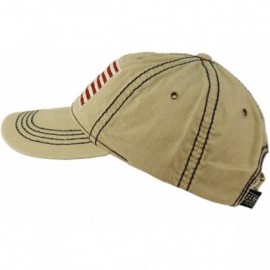 Baseball Caps Unisex Washed Cotton Vintage USA Flag Low Profile Summer Baseball Cap Hat - Khaki - CG18CXL50SH $8.99