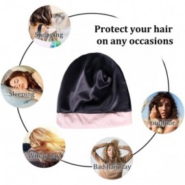 Skullies & Beanies Hair Cover Bonnet Satin Sleep Cap - Adjustable Stay on Silk Lined Slouchy Beanie for Night Sleeping Surgic...