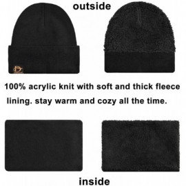 Skullies & Beanies Hat Beanie Gloves Scarf Set 3pcs Unisex Adult Winter Cable Snow Knitted Cap Scarves Touch Glove Mittens - ...