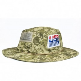 Sun Hats Mesh USA Boonie Sun Hat (Wide Brim) - Red- White and Blue- Sun Protection - Bucket Hat - Digi W/Olympic Flag - CP18E...
