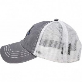 Baseball Caps Dad Hat Unisex Mesh Trucker Distressed Vintage Patch Baseball Cap - Boat Hair - Grey - C318RO9ICHY $23.30