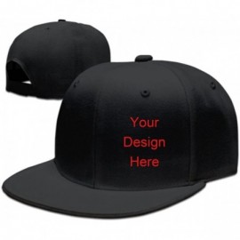 Sun Hats Custom Caps Custom Hats Flexfit Hats Baseball Team Caps Flat Bill Snapback Baseball Cap - Black - CH180M69N6H $12.79