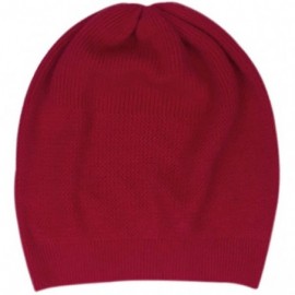 Skullies & Beanies 100% Cashmere Beanie for Women in a Gift Box- Oversized Women Beanie Hat - Merlot - CG188HTY2AR $32.24