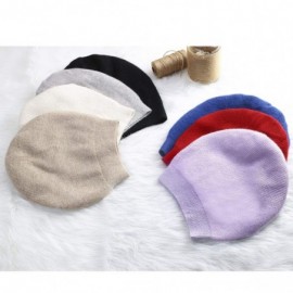 Skullies & Beanies 100% Cashmere Beanie for Women in a Gift Box- Oversized Women Beanie Hat - Merlot - CG188HTY2AR $32.24