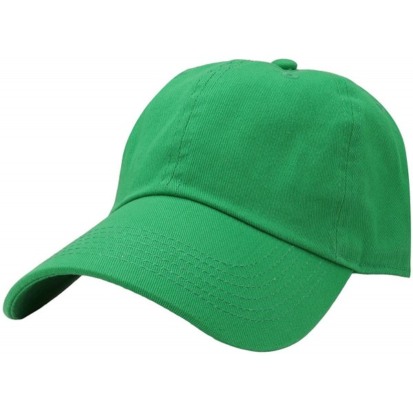 Baseball Caps Classic Baseball Cap Dad Hat 100% Cotton Soft Adjustable Size - Kelly Green - C211AT3X8FD $9.12