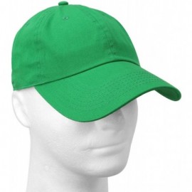 Baseball Caps Classic Baseball Cap Dad Hat 100% Cotton Soft Adjustable Size - Kelly Green - C211AT3X8FD $9.12