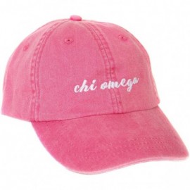 Baseball Caps Chi Omega (N) Sorority Baseball Hat Cap Cursive Name Font chi o - Hot Pink - CT189D926A0 $24.60