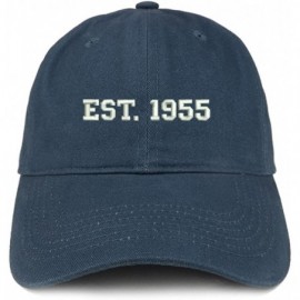 Baseball Caps EST 1955 Embroidered - 65th Birthday Gift Soft Cotton Baseball Cap - Navy - CT183NHY9QS $16.49