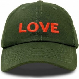 Baseball Caps Custom Embroidered Hats Dad Caps Love Stitched Logo Hat - Olive - C018M7X63LE $20.10