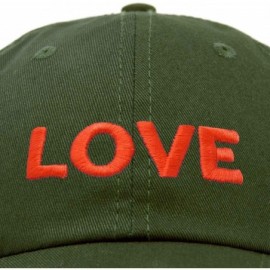 Baseball Caps Custom Embroidered Hats Dad Caps Love Stitched Logo Hat - Olive - C018M7X63LE $8.46