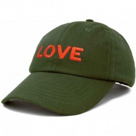 Baseball Caps Custom Embroidered Hats Dad Caps Love Stitched Logo Hat - Olive - C018M7X63LE $8.46