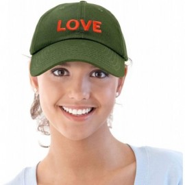 Baseball Caps Custom Embroidered Hats Dad Caps Love Stitched Logo Hat - Olive - C018M7X63LE $8.46