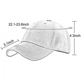 Baseball Caps Classic Blue Washed Dyed Denim Baseball Cap Dad Hat Polo Style Plain Adjustable Solid Visor Caps Hats - Black -...