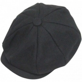 Newsboy Caps Unisex Winter Warm Baker Boy Newsboy Flat Cap Cheviot Tweed Beret Ivy Cabbie Cap Hat - Black - CD128JLJ0PT $9.99