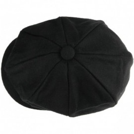 Newsboy Caps Unisex Winter Warm Baker Boy Newsboy Flat Cap Cheviot Tweed Beret Ivy Cabbie Cap Hat - Black - CD128JLJ0PT $9.99