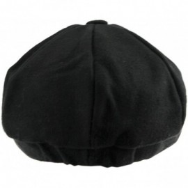 Newsboy Caps Unisex Winter Warm Baker Boy Newsboy Flat Cap Cheviot Tweed Beret Ivy Cabbie Cap Hat - Black - CD128JLJ0PT $9.99