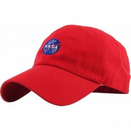 Baseball Caps Vintage NASA Insignia Dad Hat Collection Baseball Cap Polo Style Adjustable Worm - CW17YDCM82C $9.17