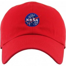 Baseball Caps Vintage NASA Insignia Dad Hat Collection Baseball Cap Polo Style Adjustable Worm - CW17YDCM82C $9.17