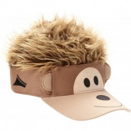 Baseball Caps Big Boys' Flair Hair Visor Lion Face - Brown - Monkey Face - CR11FMNMCMB $10.83