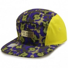 Baseball Caps Baseball 5 Panel Biker Hat - Yellow/Olive - CE11WBNGE01 $17.42