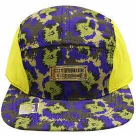 Baseball Caps Baseball 5 Panel Biker Hat - Yellow/Olive - CE11WBNGE01 $17.42