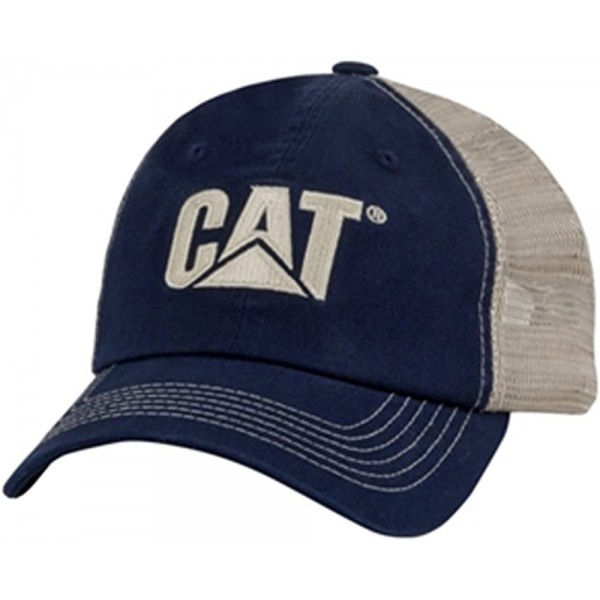 Baseball Caps Caterpillar CAT Blue & Khaki Twill and Nylon Mesh Cap - CU11KLTDTCD $15.88