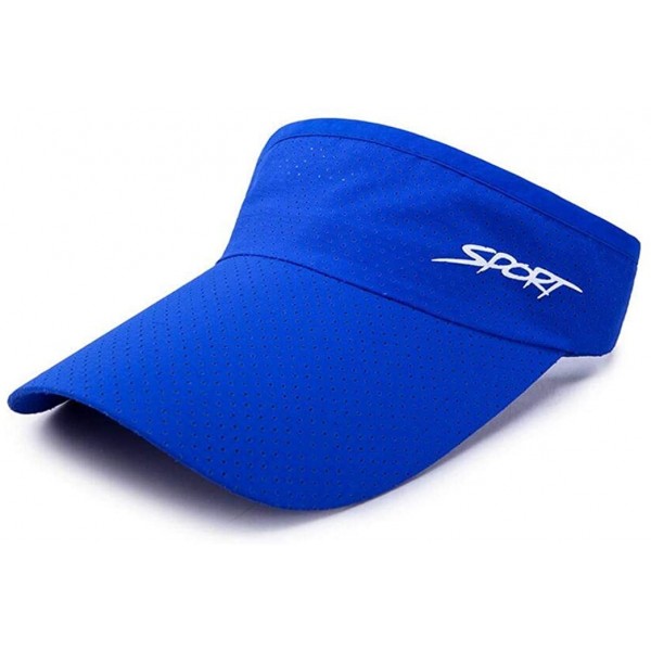 Visors Breathable Men Women Sun Visor Cap Sports Outdoor Adjustable Hat - Blue - CK18SMX8D0E $9.51