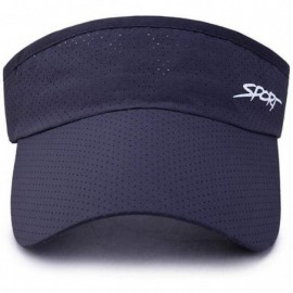 Visors Breathable Men Women Sun Visor Cap Sports Outdoor Adjustable Hat - Blue - CK18SMX8D0E $9.51