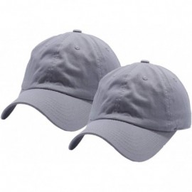 Baseball Caps Cotton Adjustable Baseball Classic Ballcap - Grey(2pcs) - CY18UNZ4D7H $10.13