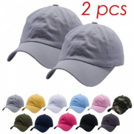 Baseball Caps Cotton Adjustable Baseball Classic Ballcap - Grey(2pcs) - CY18UNZ4D7H $10.13