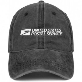 Baseball Caps White Logo-Cool Denim Adjustable Snapback Meshback Cap for Mens - Black-39 - CW18TCL6LKL $20.58
