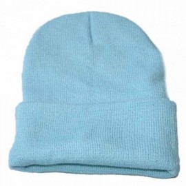 Skullies & Beanies Men's 1-Pack Knit Hat-Unisex Slouchy Knitting Beanie Hip Hop Cap Warm Winter Ski Hat-sunsee - Light Blue -...