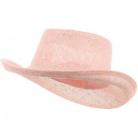 Sun Hats New Gambler Straw Hats - Pink - C2111GHZYFJ $79.73