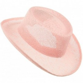 Sun Hats New Gambler Straw Hats - Pink - C2111GHZYFJ $27.18