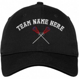 Baseball Caps Custom Low Profile Soft Hat Lacrosse Sports D Embroidery Team Name Cotton - Black - CL18QWLNDS3 $38.33