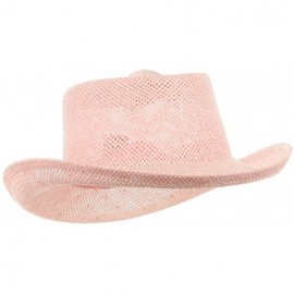 Sun Hats New Gambler Straw Hats - Pink - C2111GHZYFJ $27.18