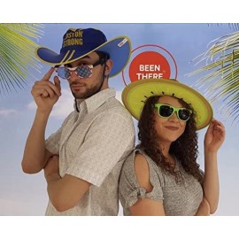 Sun Hats Palm Tree Foldable Sun Hat & Pouch - Travel- Beach- Event- Concert & Parade - Palm Tree Cowboy Style - C718EZNWRO3 $...