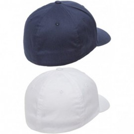 Baseball Caps 2-Pack Premium Original Cotton Twill Fitted Hat w/THP No Sweat Headliner Bundle Pack - 1-navy/1-white - CI185G5...