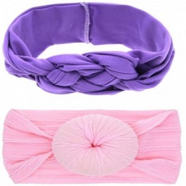 Headbands Elastic Flower Printed Turban Head Wrap Headband Twisted Hair Band - Lavender - CY12N785T7G $7.69