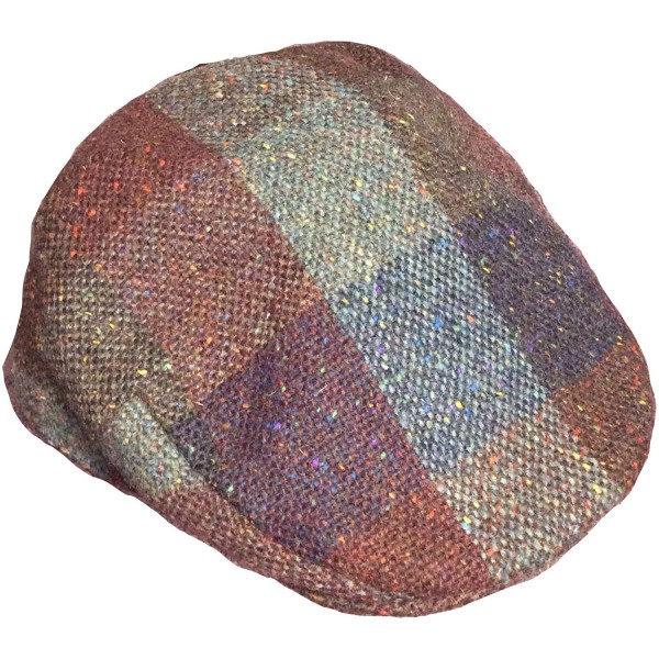 Newsboy Caps Men's Donegal Tweed Vintage Cap - Wine Heather - CA18MD62XNY $51.25