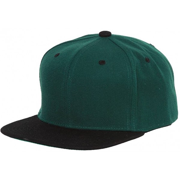 Baseball Caps Vintage Snapback Cap Hat - Hunter Green Black - CP118VTKGIF $8.25