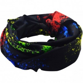 Balaclavas Seamless Bandana Face Mask Rave Men Women for Dust Sun Wind Protection - Graffiti Yellow Red Blue - CA18WL63Z54 $1...