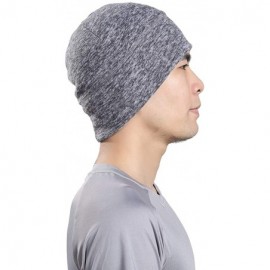 Skullies & Beanies Beanie Cap Fleece Watch Hats for Men Winter Soft Warm Skull Caps for Women for Jogging- Cycling - Grey - C...